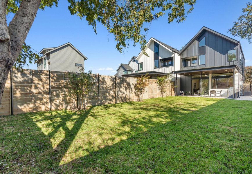 massive back yard with space to build a pool