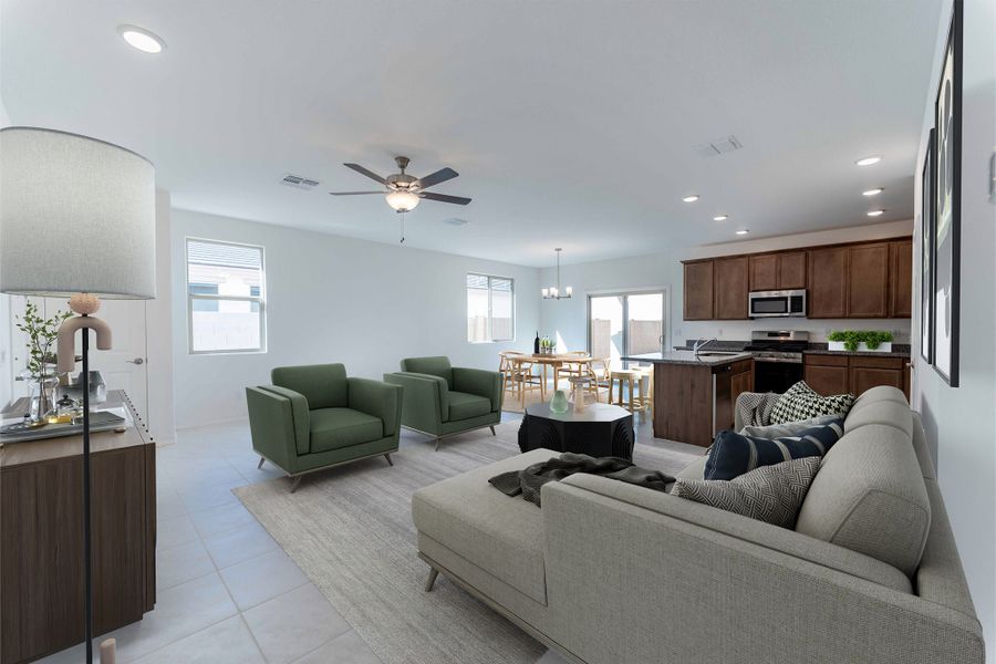 Furnished interior view inside a new home in Rancho Santa Rosa, Maricopa (Image 4).