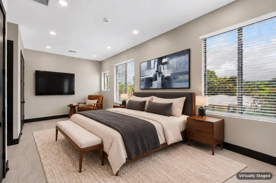 Virtually staged bedroom
