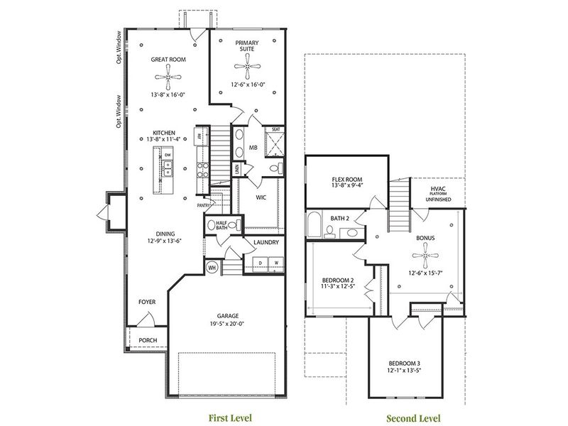 2D floor plan layout of this home in Harvest Point, Spring Hill, TN (Image 3).
