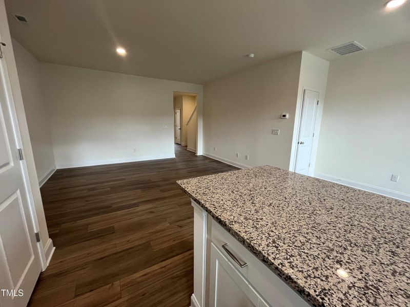 Kitchen leading into Family Room