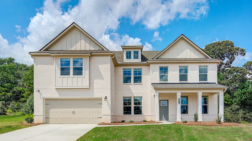 Representative exterior photo of a completed home built from the Clarity by DRB Homes in Adagio, Dacula, GA (Image 22).