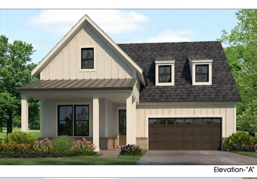 Front exterior of a new home in White Oak 55+, Arlington, TN, highlighting curb appeal (Image 1). Front exterior of a new home in White Oak 55+, Arlington, TN, highlighting curb appeal (Image 1).