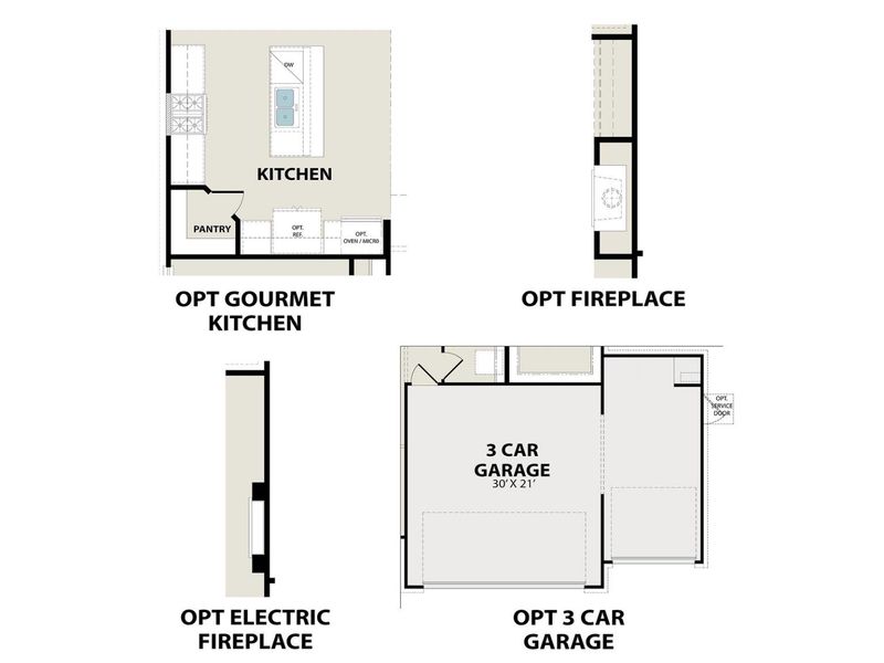 2D floor plan layout for the The Redbud A by Davidson Homes LLC in Meadow Ridge Estates, Josephine, TX (Image 4).