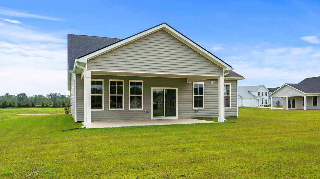 Representative exterior photo of a completed home built from the Chelsea by DRB Homes in Chestnut Farms, Longs, SC (Image 22). Representative exterior photo of a completed home built from the Chelsea by DRB Homes in Chestnut Farms, Longs, SC (Image 22).