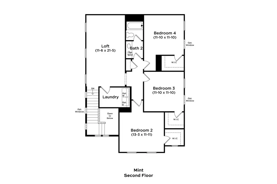 2D floor plan layout of this home in Provisions at Courtland, Sanford, NC (Image 3).