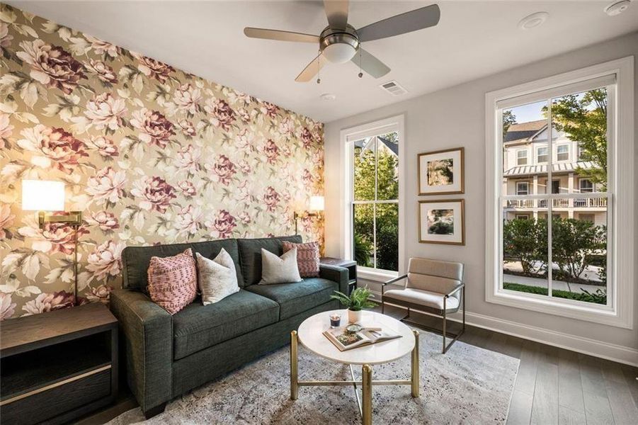 Furnished interior view inside a new home in Towns on Thompson, Alpharetta (Image 11).