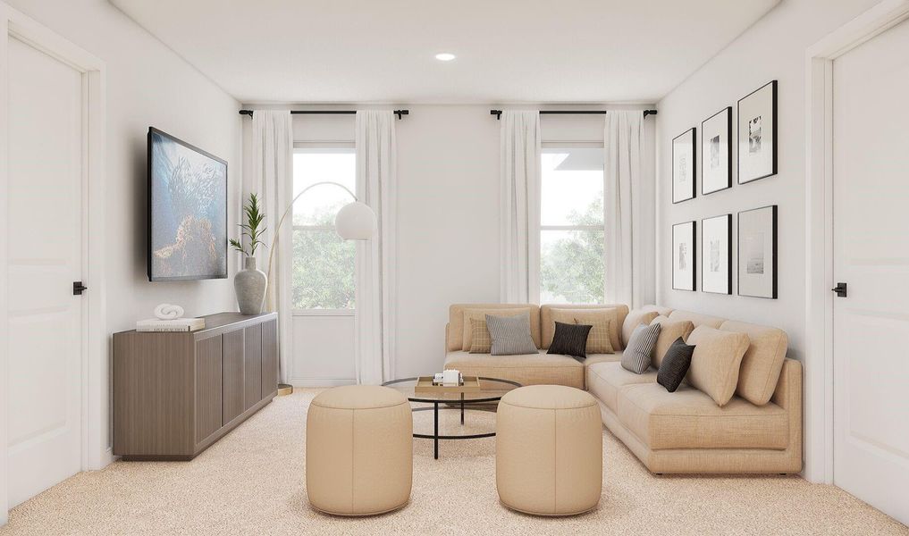 Versatile loft upstairs (*Artist rendering used for illustration purposes only.)