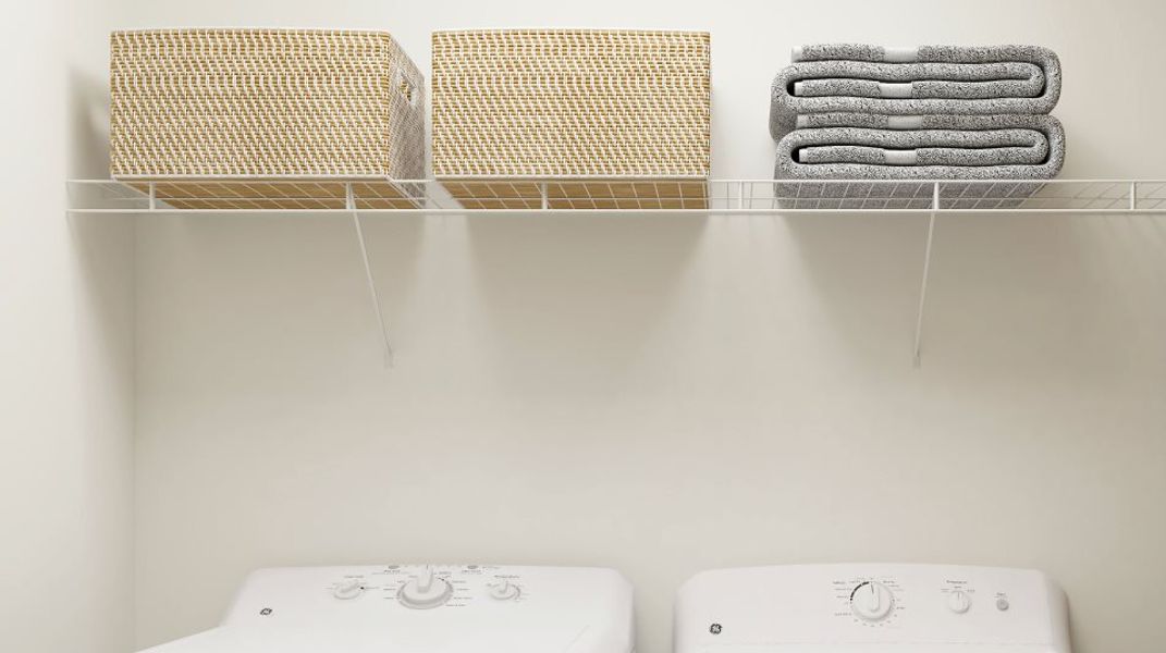 Laundry shelves