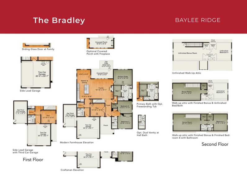 2D floor plan layout for the The Bradley by RobuckHomes in Baylee Ridge, Selma, NC (Image 5). 2D floor plan layout for the The Bradley by RobuckHomes in Baylee Ridge, Selma, NC (Image 5).
