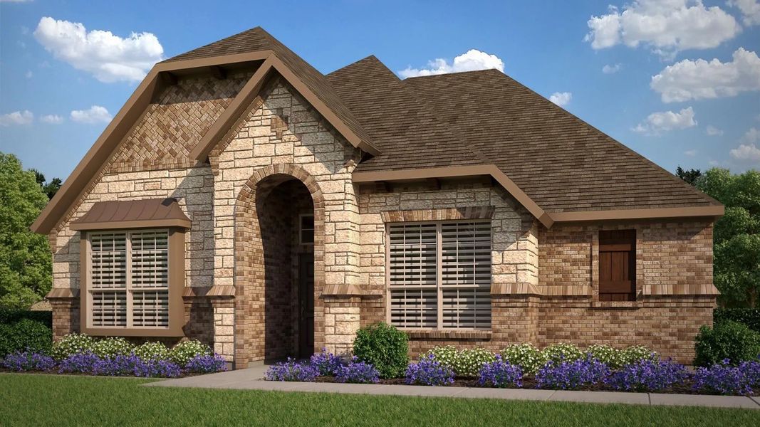 Representative exterior photo of a completed home built from the Concept 1802 by Risewell Homes in Redden Farms, Midlothian, TX (Image 6).