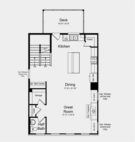 2D floor plan layout of this home in Somerset at Veterans Memorial, Mableton, GA (Image 4).