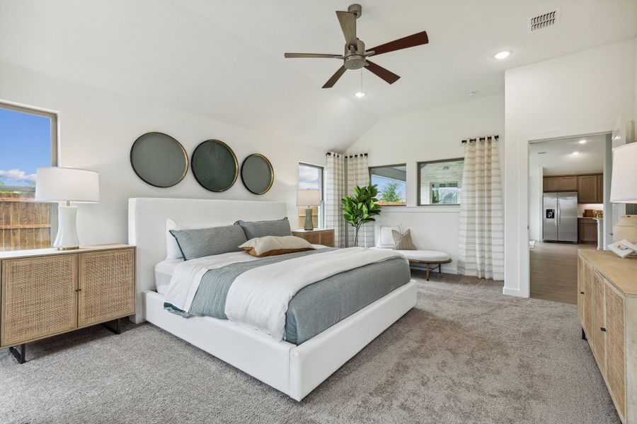 Primary Suite in the Gilmour home plan by Trophy Signature Homes – REPRESENTATIVE PHOTO