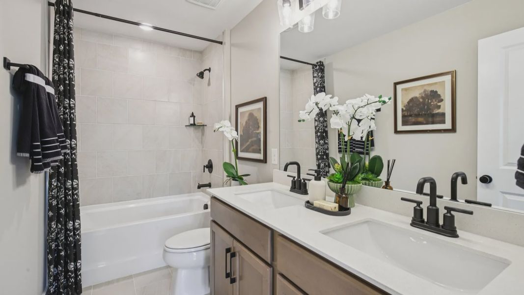 Bathroom with dual vanity
