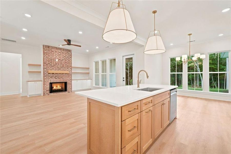 Furnished interior view inside a new home in , White (Image 9). Furnished interior view inside a new home in , White (Image 9).