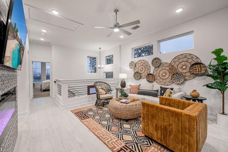 Representative furnished interior of a home built from the Athena – Augustine Collection by Chesmar Homes in Santa Rita Ranch, Liberty Hill (Image 6). Representative furnished interior of a home built from the Athena – Augustine Collection by Chesmar Homes in Santa Rita Ranch, Liberty Hill (Image 6).