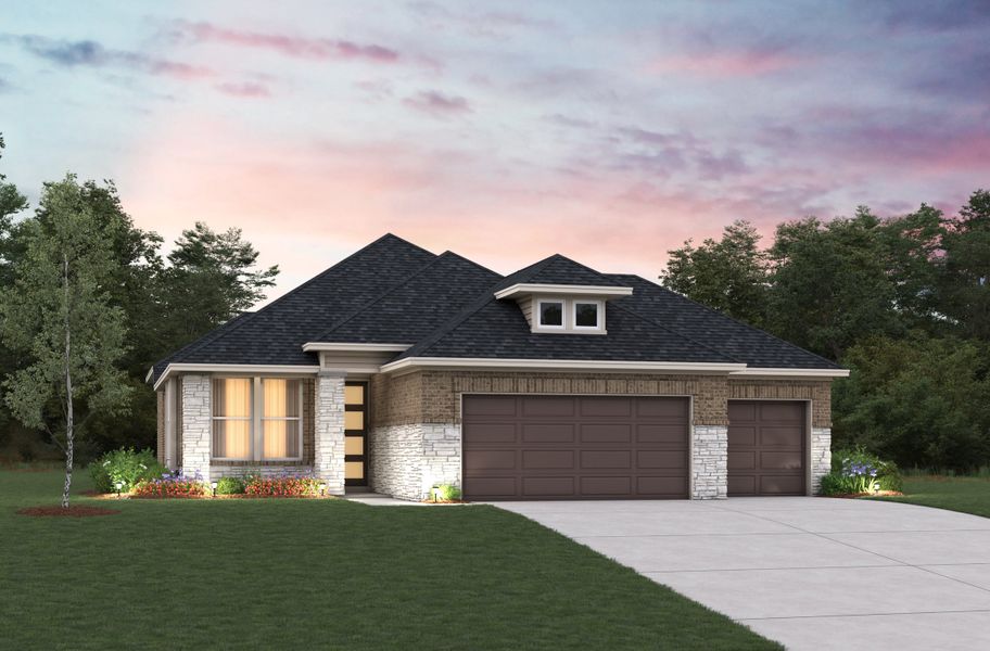 Representative exterior photo of a completed home built from the Hickory by Beazer Homes in Arabella on the Prairie: Premier Collection, Richmond, TX (Image 12). Representative exterior photo of a completed home built from the Hickory by Beazer Homes in Arabella on the Prairie: Premier Collection, Richmond, TX (Image 12).