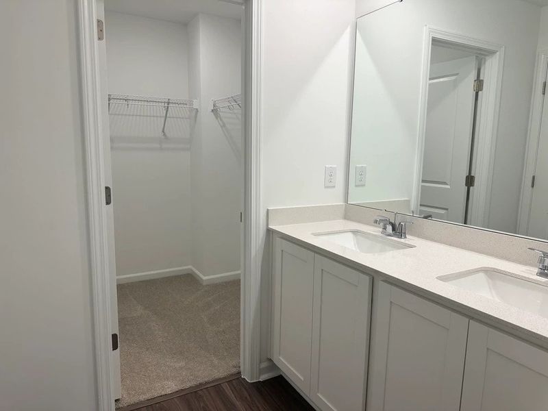 Primary Bath - Clean geometry and high-contrast finishes. Primary Bath - Clean geometry and high-contrast finishes.