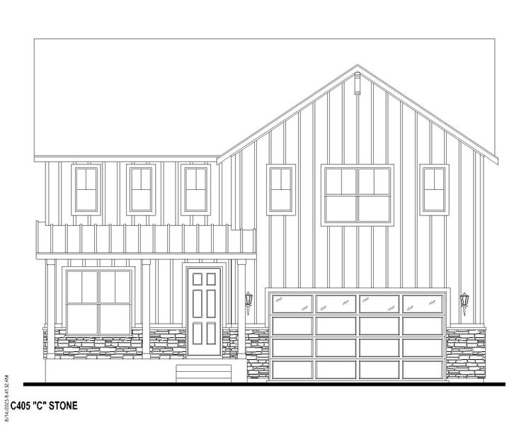 8022 Pennydale Elevation C w/ Stone