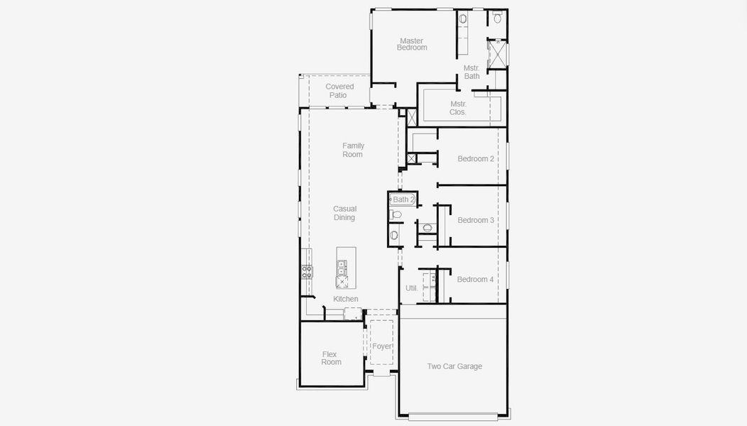 2D floor plan layout for the Wimberly by Coventry Homes in Hulen Trails 50', Crowley, TX (Image 5). 2D floor plan layout for the Wimberly by Coventry Homes in Hulen Trails 50', Crowley, TX (Image 5).
