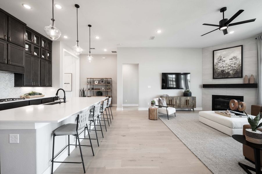 Representative furnished interior of a home built from the Fulbright by Tri Pointe Homes in Cross Creek Ranch 65′, Fulshear (Image 11).