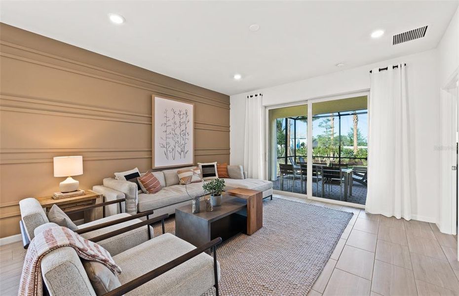 Furnished interior view inside a new home in BeachWalk by Manasota Key, Englewood (Image 10).