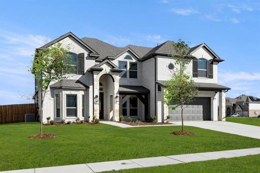 Front exterior of a new home in Bear Creek, Cedar Hill, TX, highlighting curb appeal (Image 23).