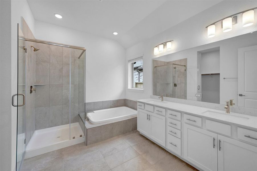 Furnished interior view inside a new home in Meridiana - Terrace Collection, Manvel (Image 10).