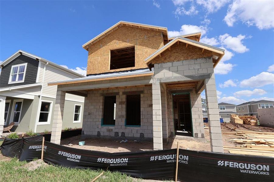 In-progress construction of a new home in Center Lake on the Park, St. Cloud, FL (Image 5).