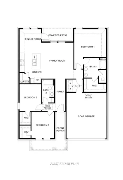 2D floor plan layout for the Brookshire by D.R. Horton in Windchime, Celina, TX (Image 3).