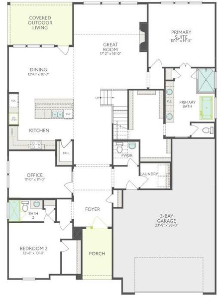 2D floor plan layout of this home in Sienna 60’, Missouri City, TX (Image 2). 2D floor plan layout of this home in Sienna 60’, Missouri City, TX (Image 2).