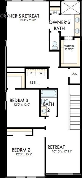 2D floor plan layout of this home in North River Ranch – Townhomes, Parrish, FL (Image 4). 2D floor plan layout of this home in North River Ranch – Townhomes, Parrish, FL (Image 4).