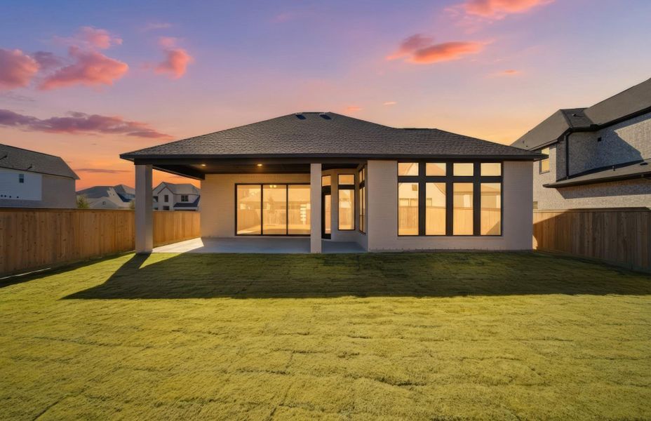 Exterior details and patio area of a home in Bridgeland 60′, Cypress (Image 3).