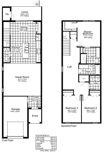 2D floor plan layout of this home in Grand Park Real Estate and Homes for Sale in Sarasota, FL - Neal Communities, Sarasota, FL (Image 5).