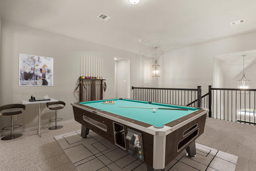 Game Room. Note: Sample product photo - actual exterior and interior selections may vary by homesite