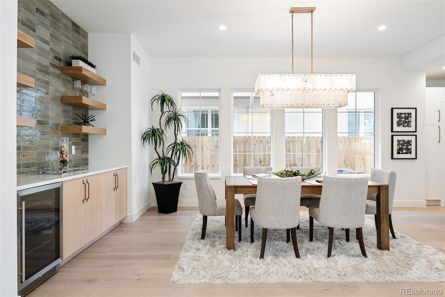 Custom beverage bar makes dining and entertaining simple