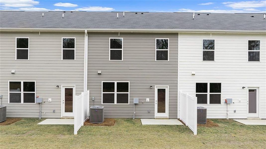 Exterior details and patio area of a home in The Gables at Agricultural Village, Perry (Image 3).