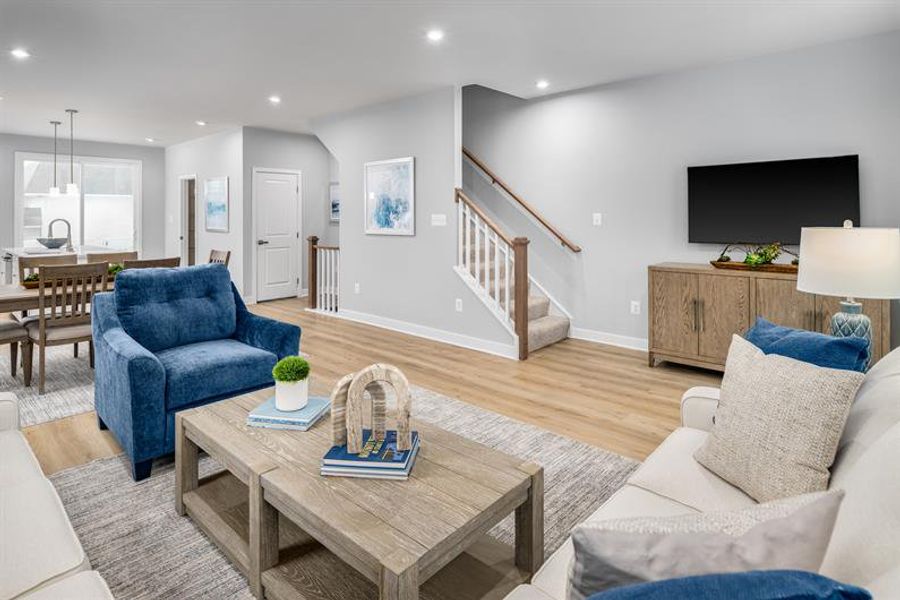 Representative furnished interior of a home built from the Mayer by Ryan Homes in Stowe Branch Townhomes, Charlotte (Image 13).
