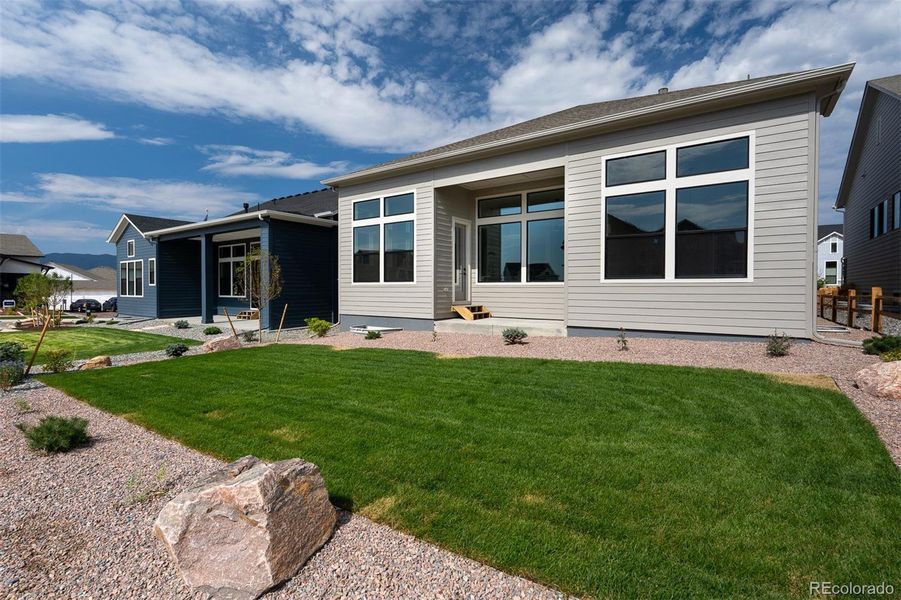 Exterior details and patio area of a home in Cloverleaf – Mountainview Collection, Monument (Image 25).