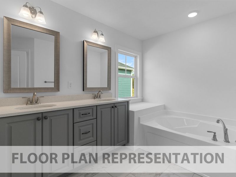 Primary Bathroom | 1772 Plan by Ivey Homes Primary Bathroom | 1772 Plan by Ivey Homes