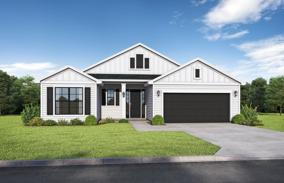 Representative exterior photo of a completed home built from the Seaview by SEDA New Homes in Sandy Ridge, Yulee, FL (Image 4). Representative exterior photo of a completed home built from the Seaview by SEDA New Homes in Sandy Ridge, Yulee, FL (Image 4).