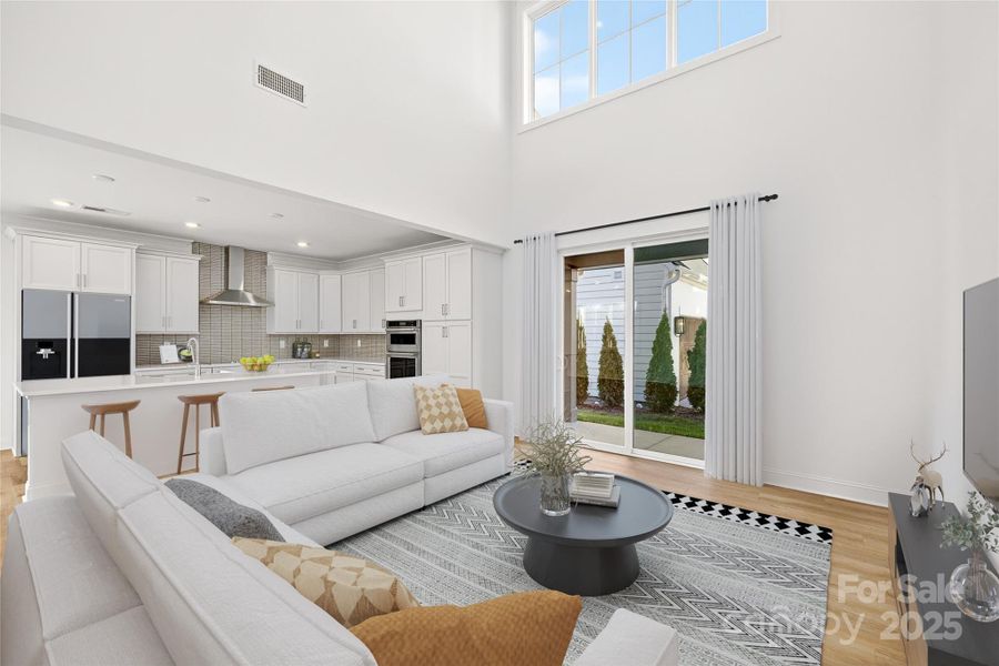 Virtually Staged Kitchen and Great Room