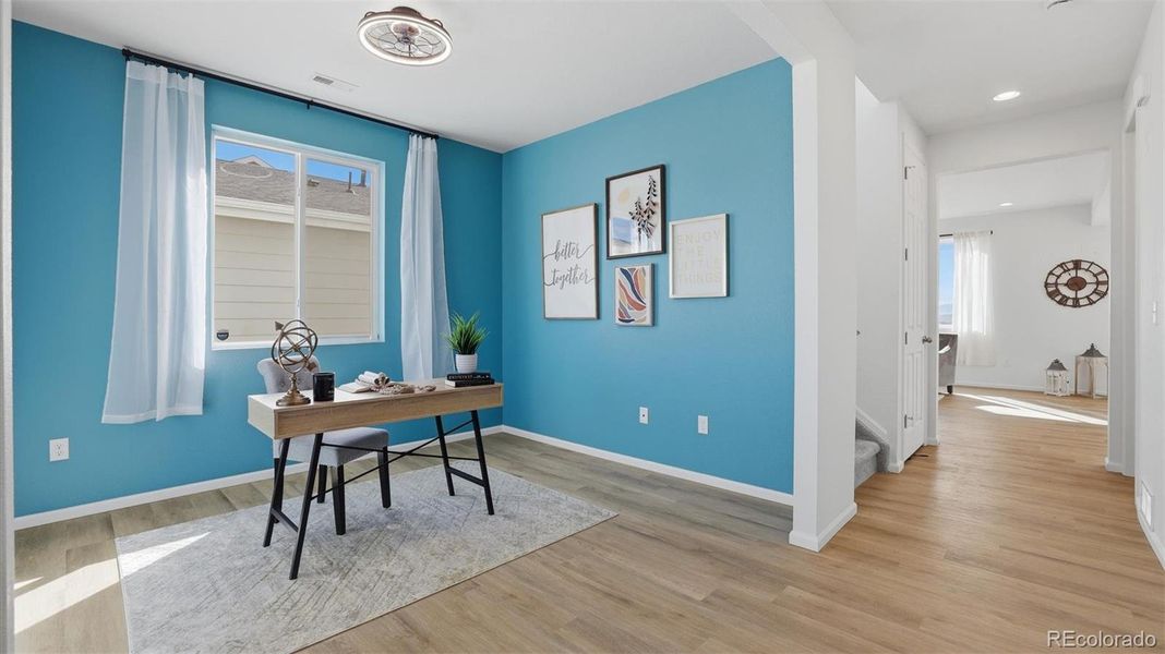 View of the Office and hallway into the Great Room from the Entry.