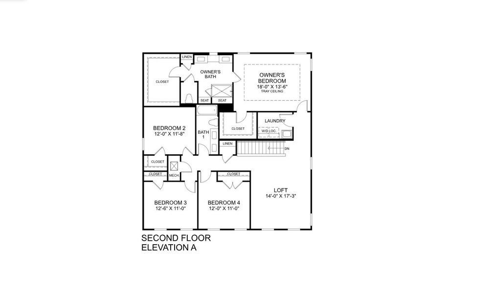 2D floor plan layout for the Laguna by Ryan Homes in Lake Mattie Preserve Estates, Auburndale, FL (Image 2).