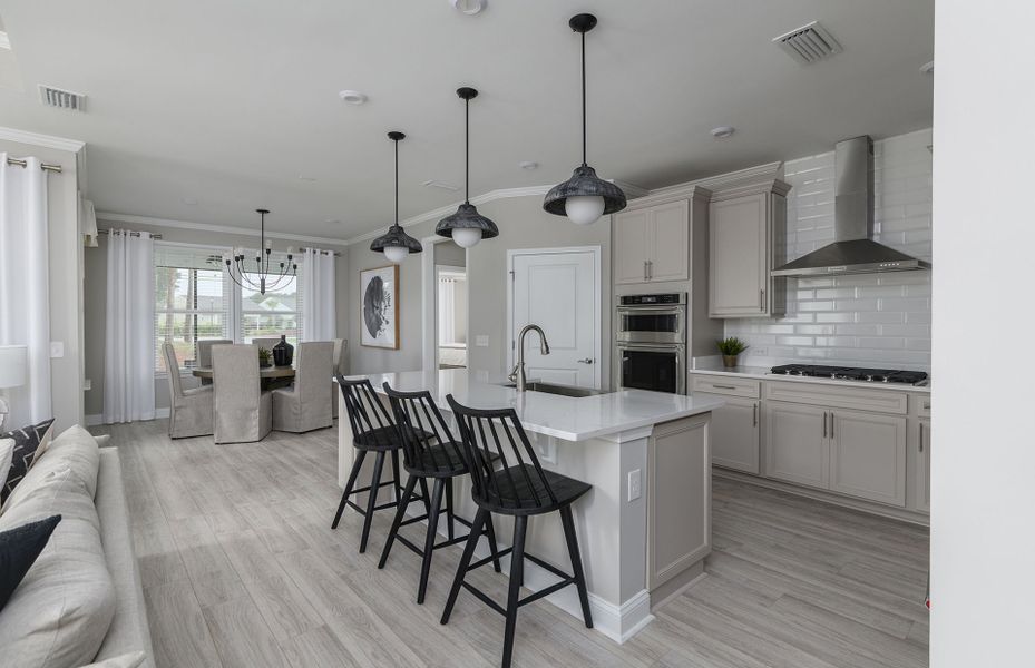 Large Kitchen that flows into the Dining Room area.