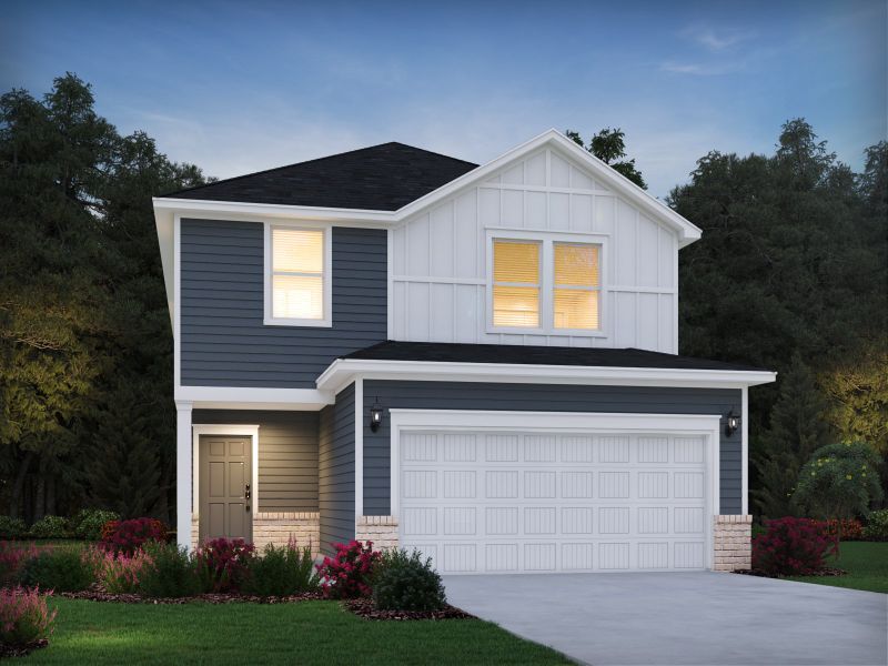 Representative exterior photo of a completed home built from the Roswell by Meritage Homes in Creek Ridge - Heritage Collection, Spartanburg, SC (Image 11).