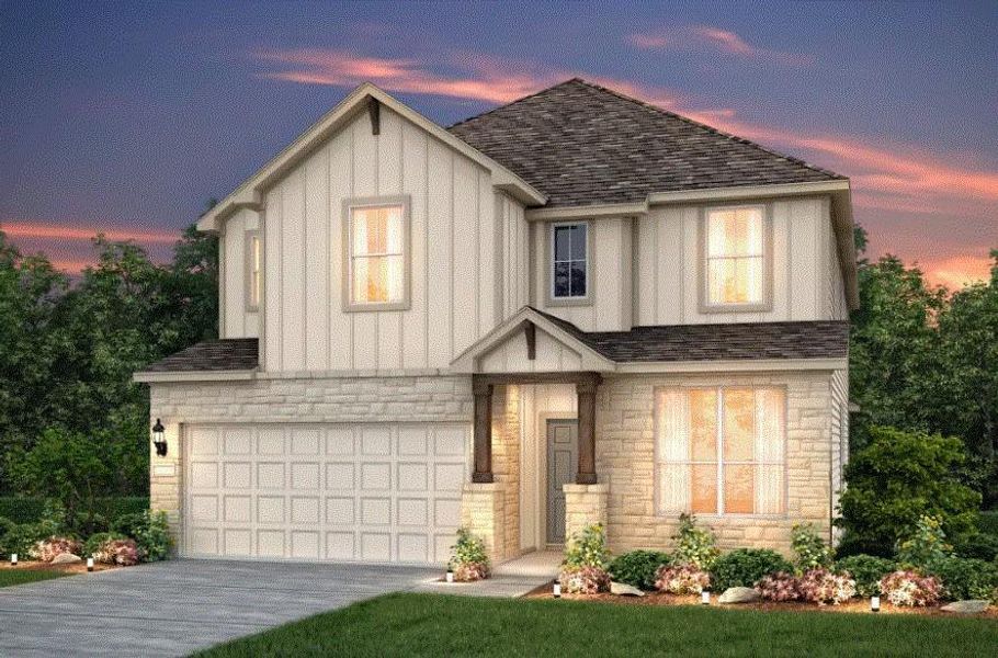 Pulte Homes, Riverdale elevation F, rendering