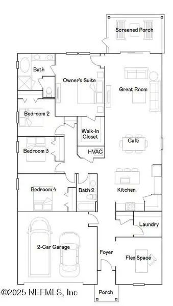 2D floor plan layout of this home in Shearwater, St. Augustine, FL (Image 3).