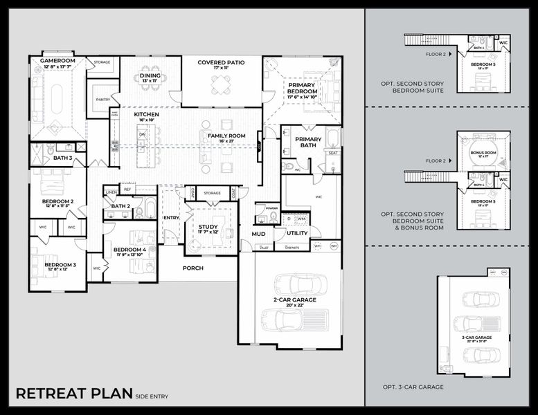 2D floor plan layout for the Retreat by Dunhill Homes in Calhoun Acres, Azle, TX (Image 1). 2D floor plan layout for the Retreat by Dunhill Homes in Calhoun Acres, Azle, TX (Image 1).
