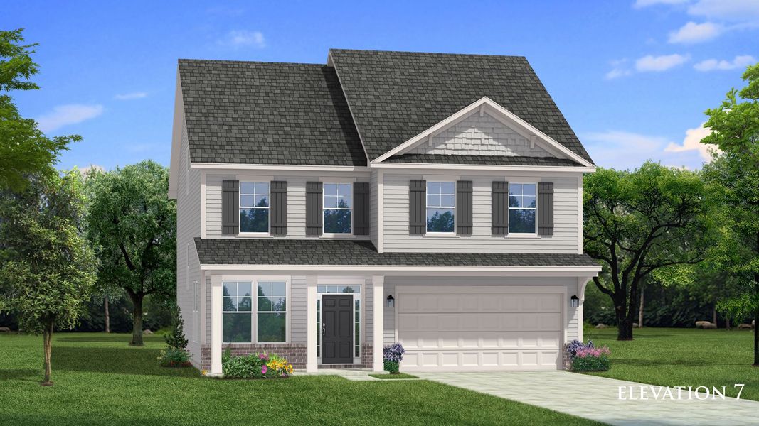Representative exterior photo of a completed home built from the Devon by DRB Homes in Cooper Park, McDonough, GA (Image 21). Representative exterior photo of a completed home built from the Devon by DRB Homes in Cooper Park, McDonough, GA (Image 21).